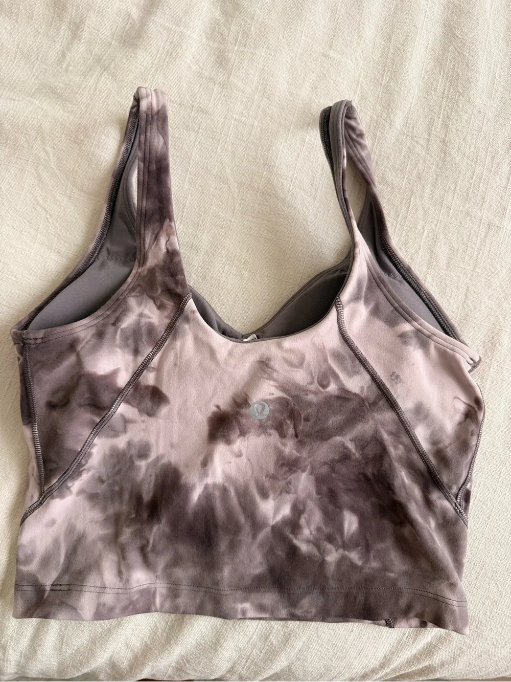 lululemon athletica Mauve & Charcoal Tie-Dye Sports Bra
